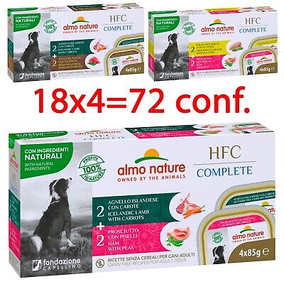 cibo per cani umido Almo Nature HFC 72 scatolette cane conservazione da  26 mesi