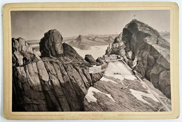 KAB Foto Pilatus-Kulm Luzern Schweiz um  1890 Photo 16x11