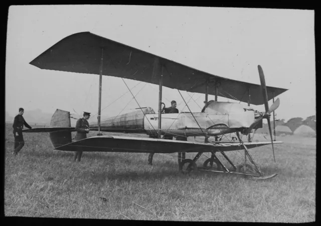 WW1 FRENCH BREGUET G3 BIPLANE Magic Lantern Slide PHOTO