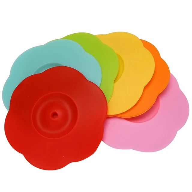 Silicone Glass Cup Covers,6Pcs Silicone Cup Lids Reusable -Dust Cup Covers T1M9