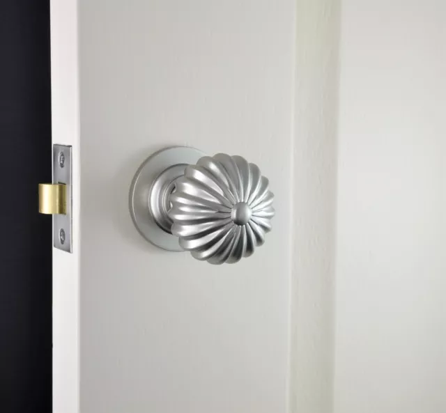 Door Knob Set-Siena-Satin Nickel Passage Set Includes Tube Latch-Hamptons-Iver