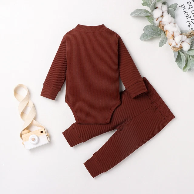 2 pz abiti tuta da ginnastica tuta romper set pantaloni vestiti per neonati Regno Unito 2