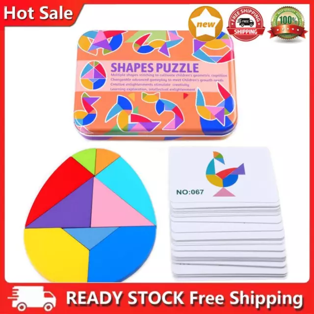Children Wooden Building Blocks Toys 3D Early Education Puzzle Tangram Games