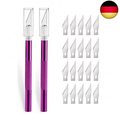 2 Stück Cutter für DIY Art Work Cutting, Skalpell mit 20 Ersatzklingen, B