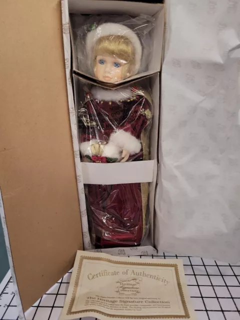 Heritage Signature Collection Porcelain Victorian “Christmas Doll” Caroline 1999