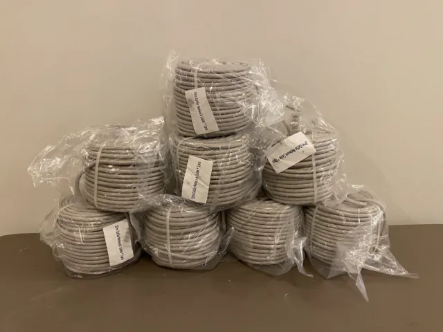 Lot of 8x 100 FT 30M Cat5e Patch Ethernet LAN Network Router Wire Cable Gray New
