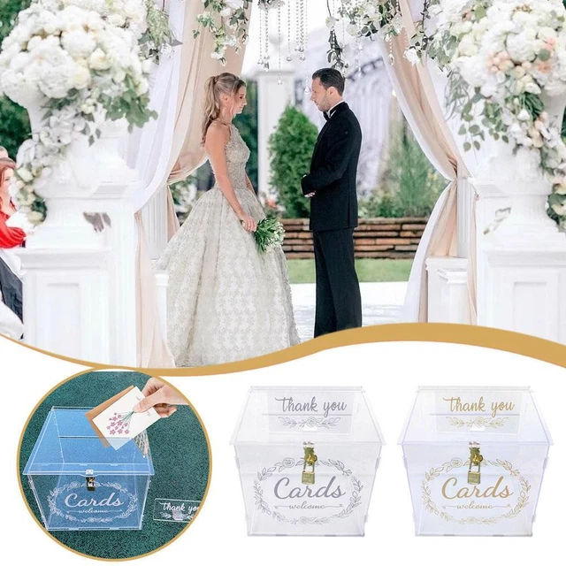 Acrylic Wedding Recept Transparent Money Gift Card Party Box Birthday W2S3