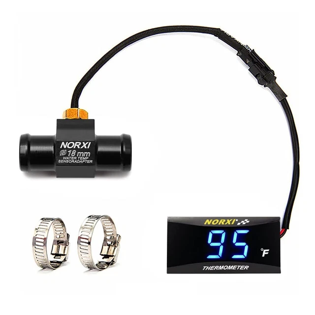 Motorcycle Water Temperature Meter Universal Digital Water Thermometer Fahren...