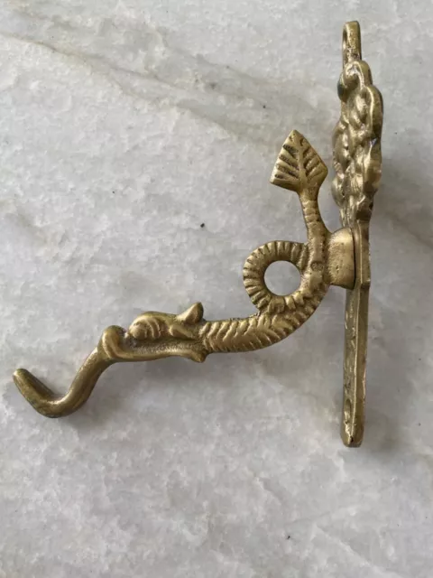 Vintage Unique Brass Dragon Sea Serpent Fish Wall Hook Decorative Hook/Hanger