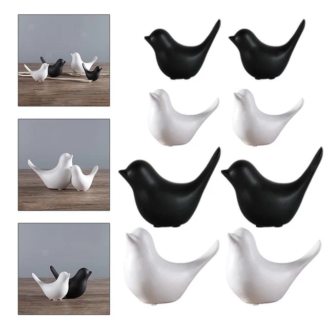 2 Stück Keramik Vogelfiguren Tierskulpturen Statuen Esszimmer Ornamente
