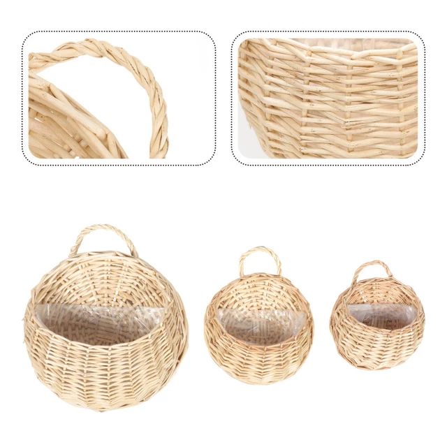 3pcs hängen pflanzen töpfe wand woven blumentopf wand nesting hand körbe