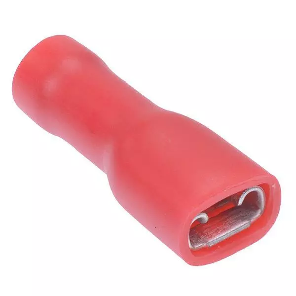 50 x 4.8mm Red Female Insulated Double Crimp Connector Terminal