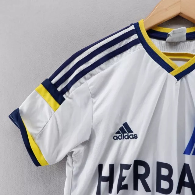 LA Galaxy Home Football Shirt Small White Short Sleeve Gerrard #8 Herbalife* 3