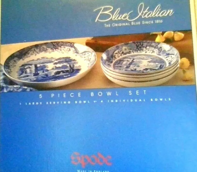 SPODE BLUE ITALIAN Porcelain Soup Pasta Bowl Made In England