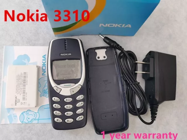 Nokia 3310 Navy blue Unlocked 2G GSM 900/1800 Mobile Phone - with Snake II  Game