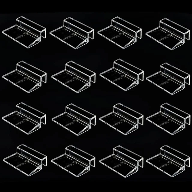 16Pcs Aquarium Fish Tank Glass Cover Clip Support Holder,Clear Color Acrylic Fis