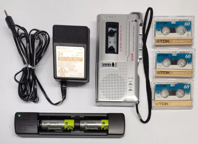 Sony M-650V VOR Microcassette-Corder Clear Voice Plus Handheld Recorder - Tested