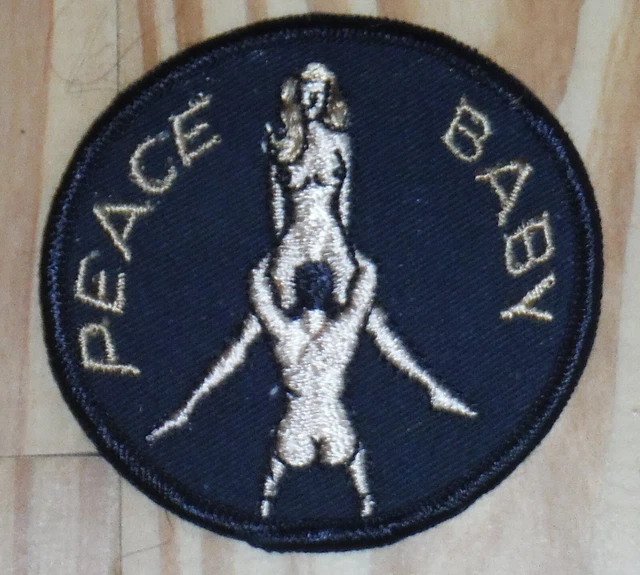 Vintage Rare Peace Baby Naughty Risque Sew-On Patch NOS