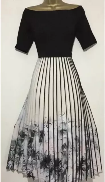 COAST MIRABEAU PLEATED Midi Dress Size 12 60.00 PicClick UK