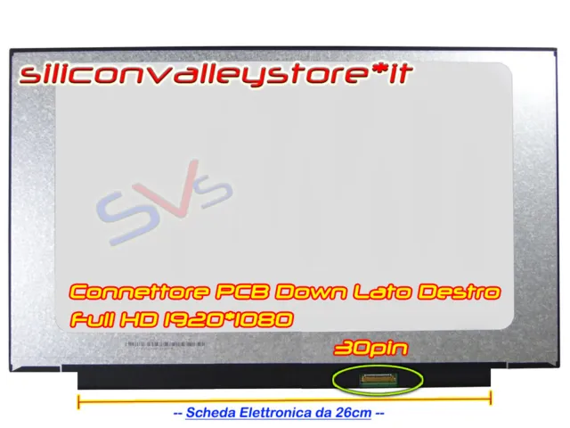 DISPLAY Slim Led Compatibile P/N: N156HCA-EAC Rev.C1 | Con Scheda da 260mm