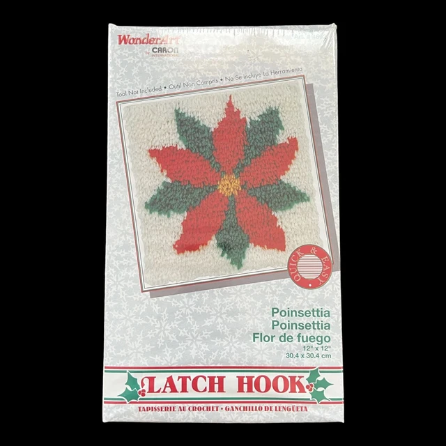 Kit de gancho de pestillo Poinsettia rápido y fácil CARON WONDERART #4692