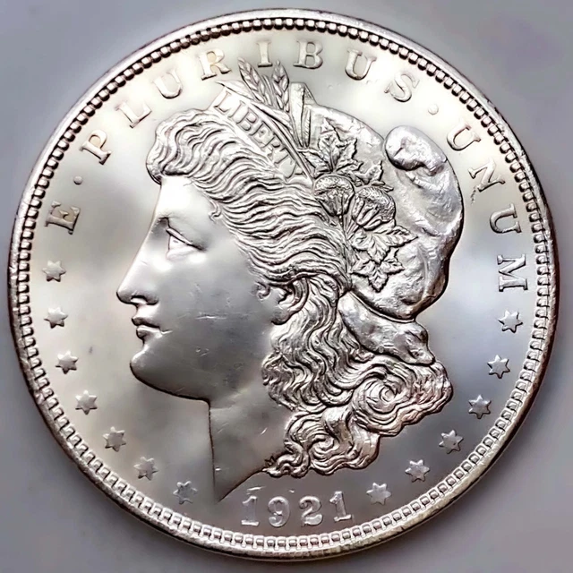 1921 Au/Unc Morgan Silver Dollar 90% $1 Coin Us #K719