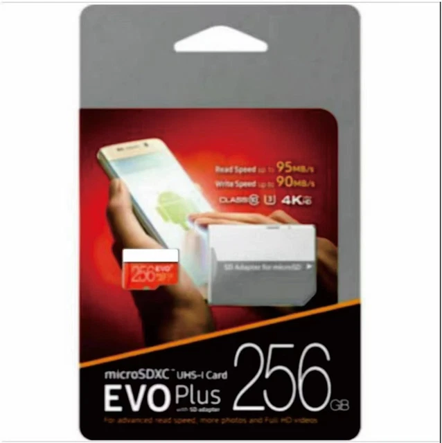256 GB Samsung EVO Plus MicroSD Micro SDXC Tarjeta de Memoria Flash con Adaptador SD Nueva