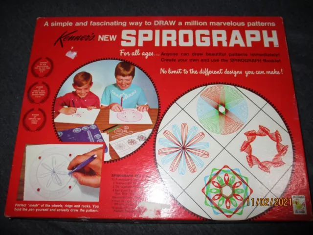 Vintage 1967 Kenner’s New Spirograph No. 401 Pattern Drawing Toy Paper Drawings