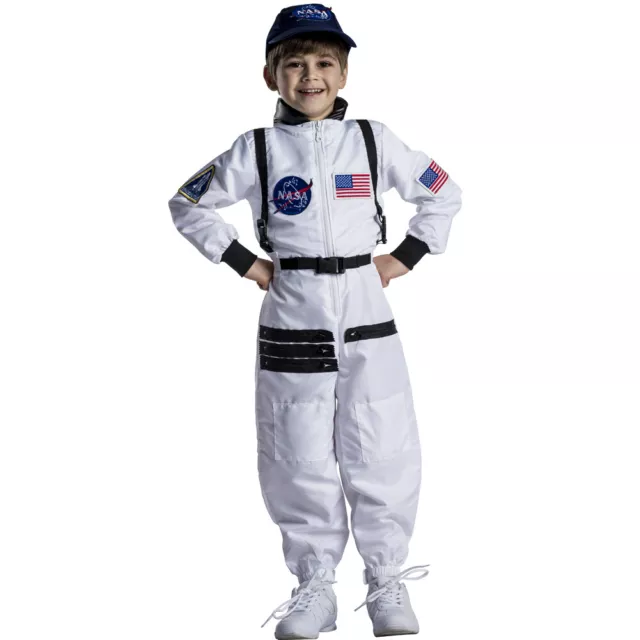 Dress Up America Astronaut Costume for Kids–NASA White Spacesuit for Boys & Girl