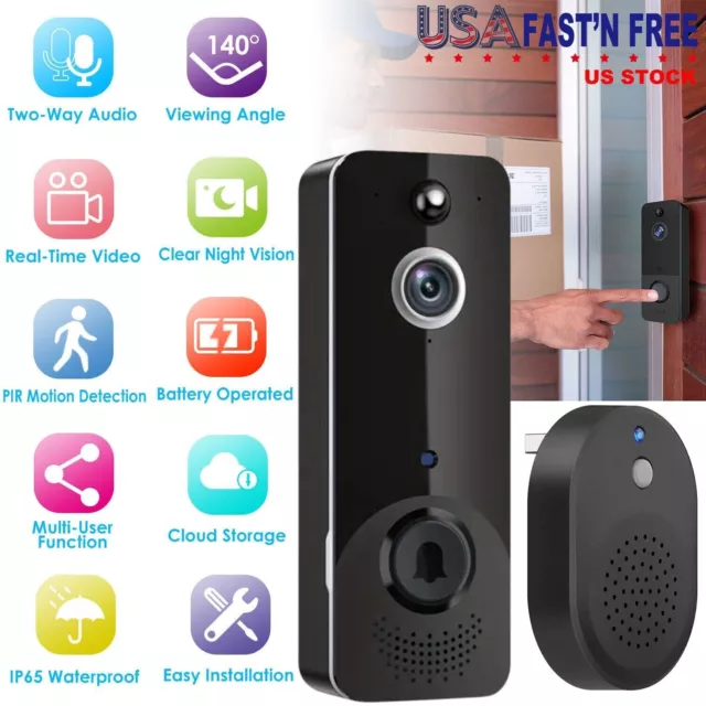 Smart Video Doorbell HD Wireless Door Bell Advanced Motion Detection Camera 2024