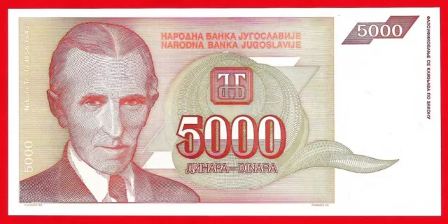 Yugoslavia, 5 000  dinars 1993. P-128a. Without serial number - UNC