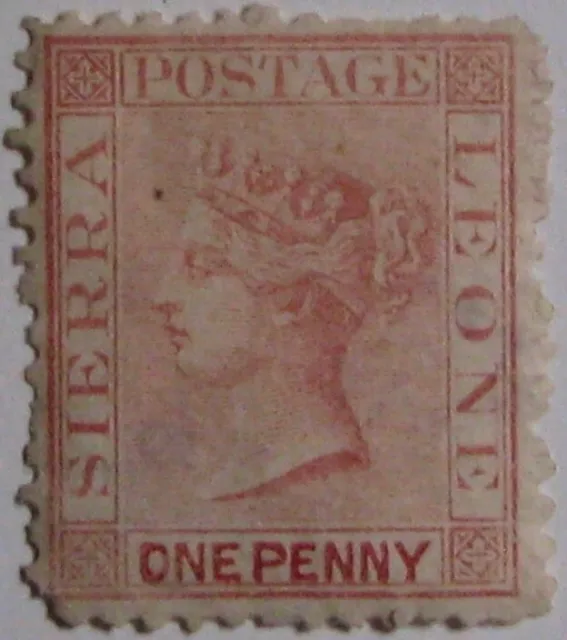 1872 SIERRA LEONE #6: F/VF Used 'Queen Victoria' in the "Rose" shade