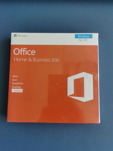 Microsoft Office 2016 Home and Business Windows English PC Key Card AND DVD