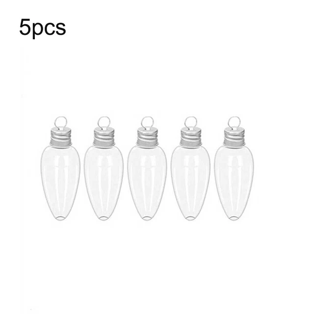 5/10/50pcs Plastic Christmas Bulbs Color Candy Bottle Transparent Pointed Mouth