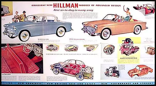 1957 1958 Rootes Hillman Minx Jubilee Brochure, Original 57 58 2