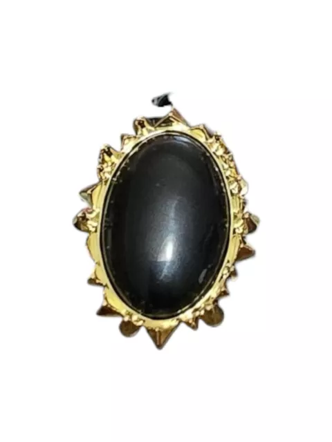 House of Harlow 1960 Gold Tone Metal Black Orb Ring  Size 8