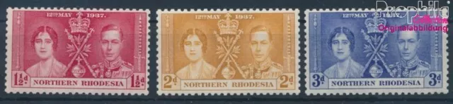 Briefmarken Nord-Rhodesien 1937 Mi 22-24 Jahrgang 1937 komplett postfrisc (10364