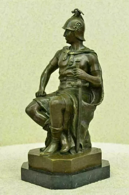 Bronze Marble Statue Roman Military Warrior  War Goddess Mythology Sculpture Art