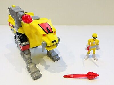 Yellow Power Ranger imaginext Sabre Tooth Tiger Zord con 2x proiettili e spada