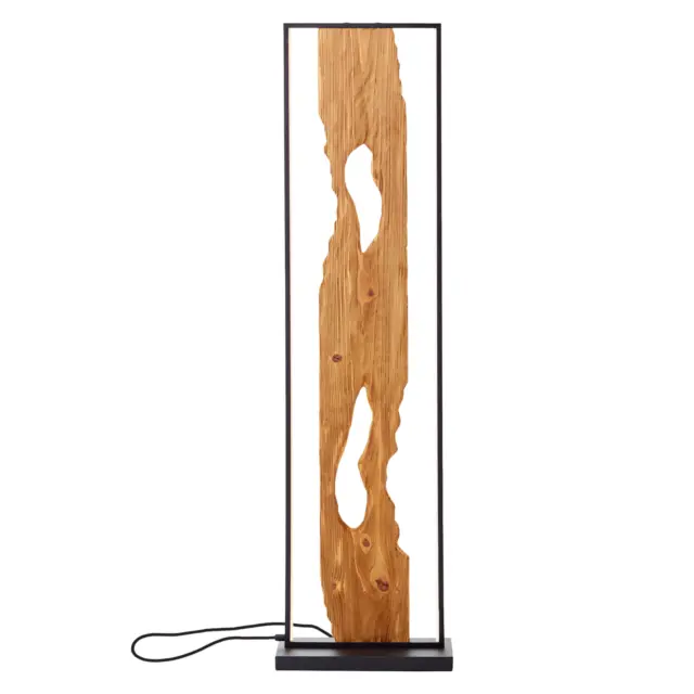 Brilliant LED Standleuchte 120cm Stehlampe Holz / Schwarz, LED Eckleuchte Alumin