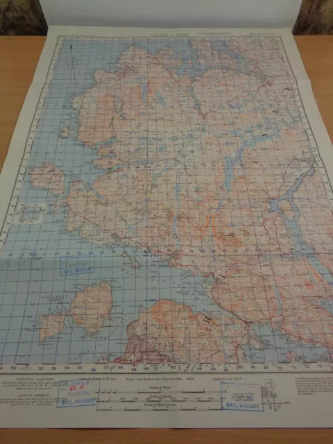 WW2 map "LOCH ROAG & TARBERT" - SECRET ROCKET BASE INK STAMP (V1 & V2 ROCKETS)