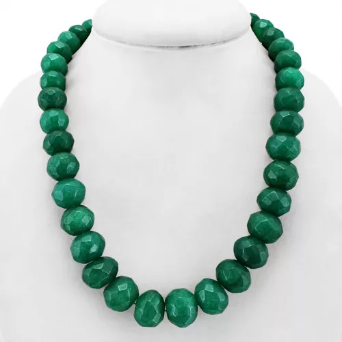 Superb Fabulous Ever 951.00 Cts Earth Mined Green Emerald Faceted Beads Necklace