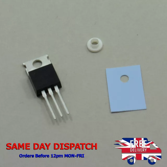 N-Channel Transistor MOSFET with TO-220 Nylon Washer + Transistor Sheet Ring Pad