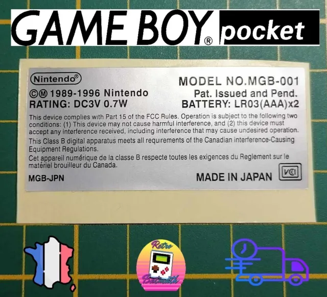 Etiquette / Sticker de remplacement pour Nintendo Game boy Pocket _MGB-01_