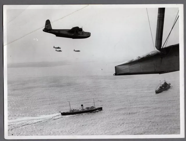 Short Sunderland Flying Boat Raf 210 Squadron Dover Large Original Press Photo