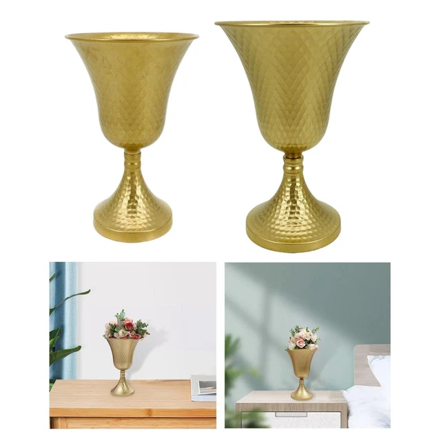 Vase à fleur en métal Pot de fleur de planteur d'or pour le décor de mariage