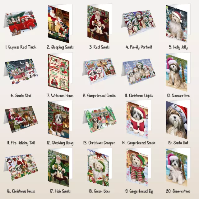 Tibetan Terrier Dog Greeting Cards and Note Cards with Envelopes Christmas NWT 3