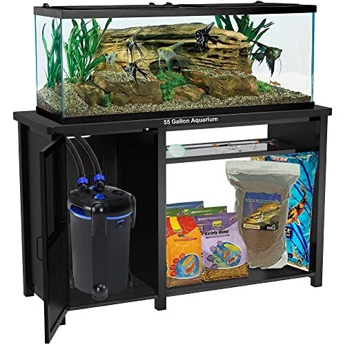 55-75 Gallon Fish Tank Stand Heavy Duty Metal Aquarium Stand with Cabinet for 2