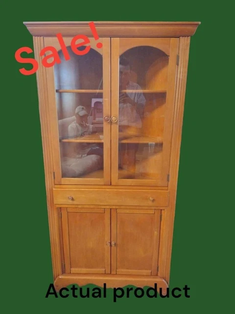 Very Nice Retro Handmade Corner Curio Cabinet