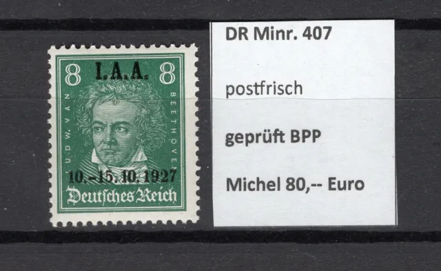DR Minr. 407 - postfrisch - geprüft Schlegel BPP - (GM553b)